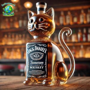 Cat Jack daniels Whiskey Bottle