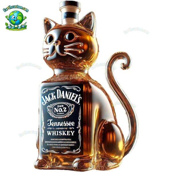 Cat Jack daniels Whiskey Bottle