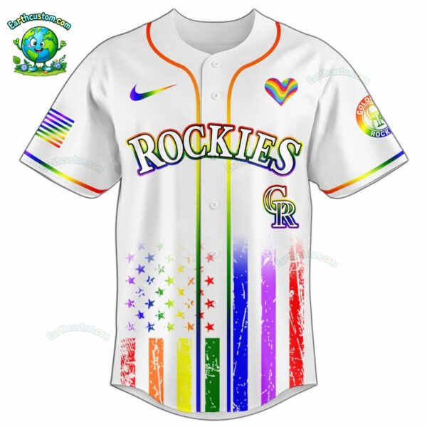 PREMIUM Colorado Rockies x Happy Pride Month White Baseball Jersey