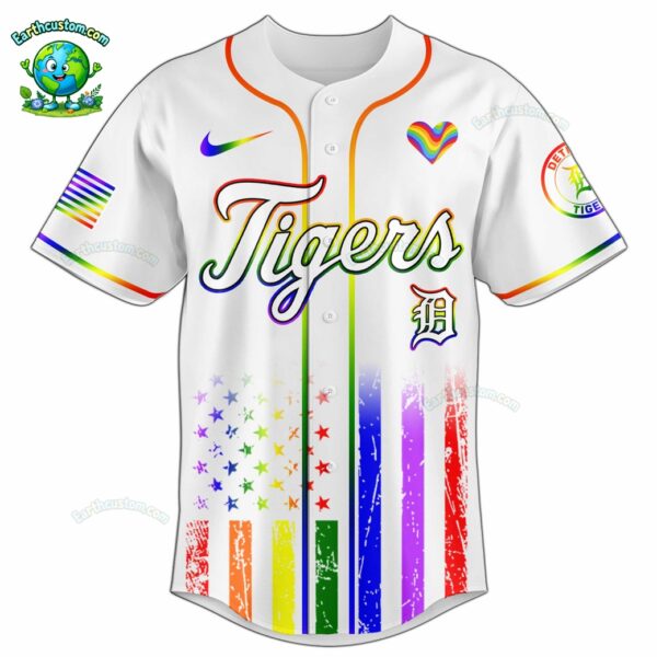 PREMIUM Detroit Tigers x Happy Pride Month White Baseball Jersey