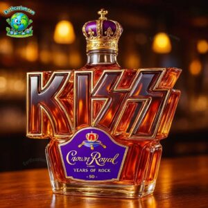 PREMIUM Kiss 50 Years Of Rock Crown Royal Whiskey Bottle