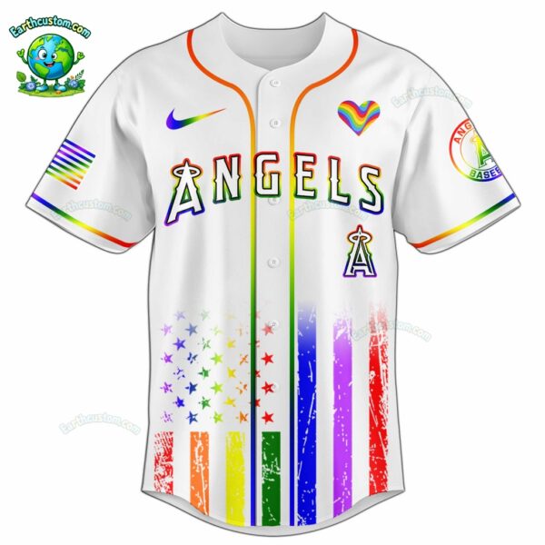 PREMIUM Los Angeles Angels x Happy Pride Month White Baseball Jersey