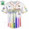 PREMIUM Los Angeles Dodgers x Happy Pride Month White Baseball Jersey