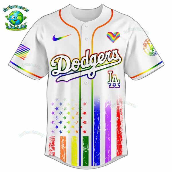PREMIUM Los Angeles Dodgers x Happy Pride Month White Baseball Jersey