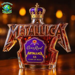 PREMIUM Metallica 44 Years Of Rock Crown Royal Whiskey Bottle