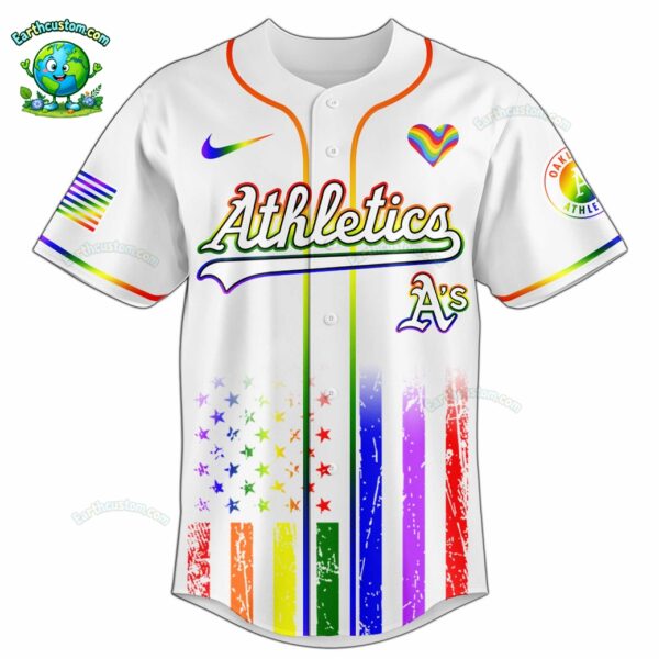 PREMIUM Oakland Athletics x Happy Pride Month White Baseball Jersey