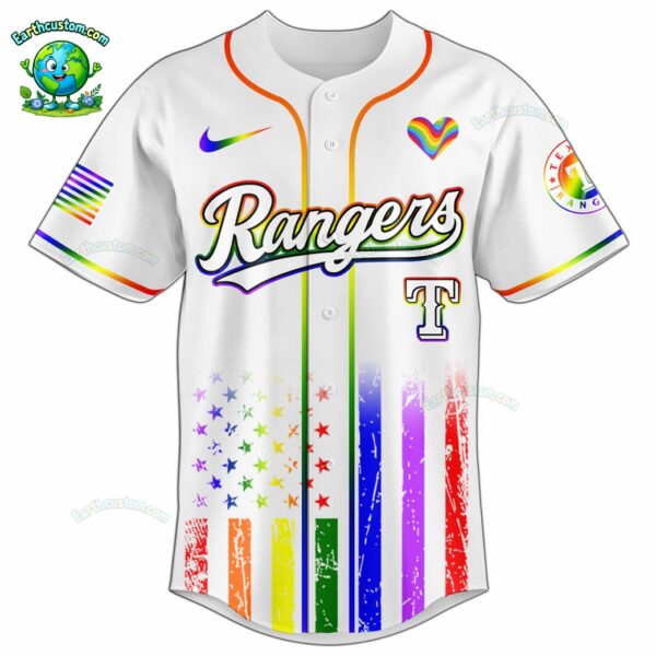 PREMIUM Texas Rangers x Happy Pride Month White Baseball Jersey