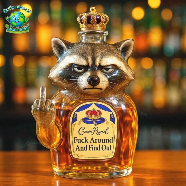 Raccoon Whiskey Bottle