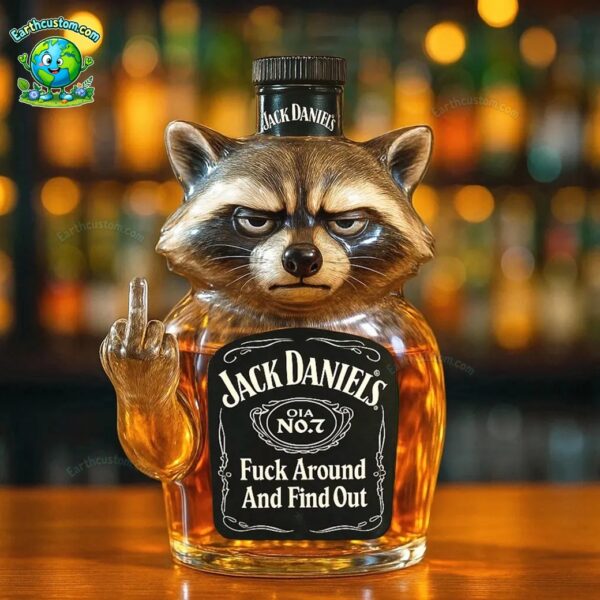 Raccoon Whiskey Bottle
