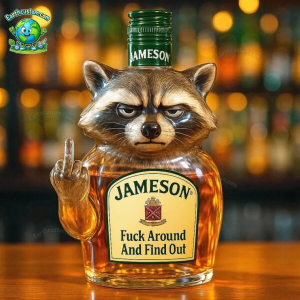 Raccoon Whiskey Bottle