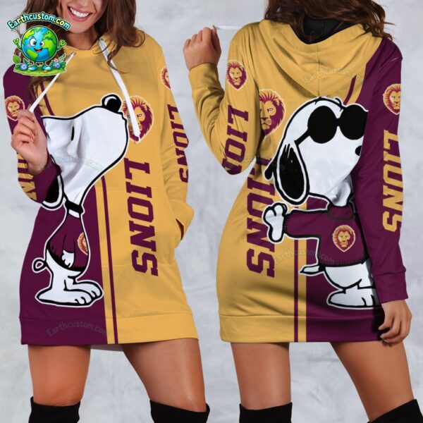 AFL Brisbane Lions Snoopy Peanuts Hoodie Dress