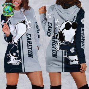 AFL Carlton Blues Snoopy Peanuts Hoodie Dress