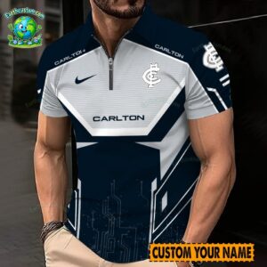 AFL Carlton Blues Zipper Polo For Men