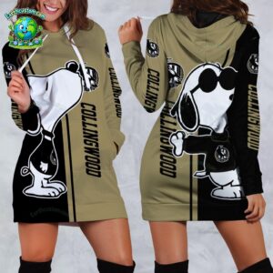AFL Collingwood Magpies Snoopy Peanuts Hoodie Dress