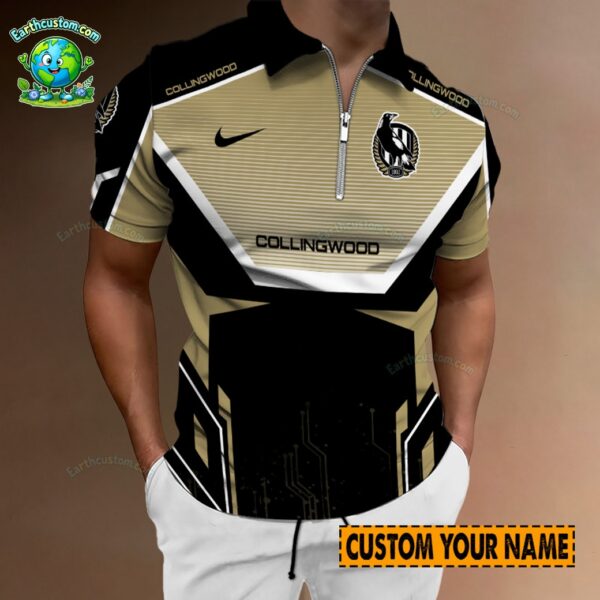 AFL Collingwood Magpies Zipper Polo For Men
