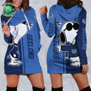 AFL Geelong Cats Snoopy Peanuts Hoodie Dress