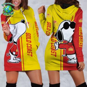 AFL Gold Coast Suns Snoopy Peanuts Hoodie Dress