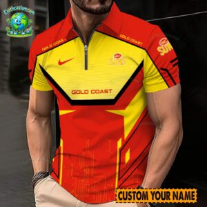 AFL Gold Coast Suns Zipper Polo For Men