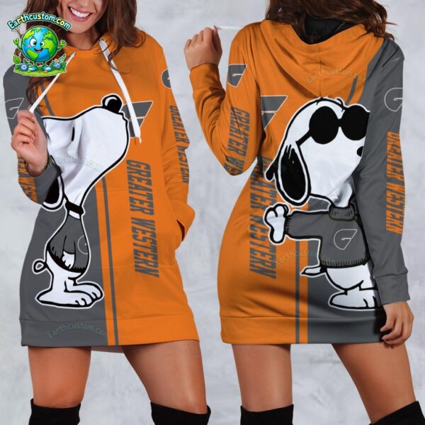 AFL GWS Giants Snoopy Peanuts Hoodie Dress