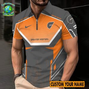 AFL GWS Giants Zipper Polo For Men
