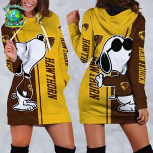 AFL Hawthorn Hawks Snoopy Peanuts Hoodie Dress