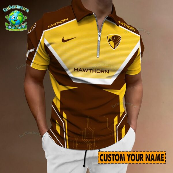 AFL Hawthorn Hawks Zipper Polo For Men