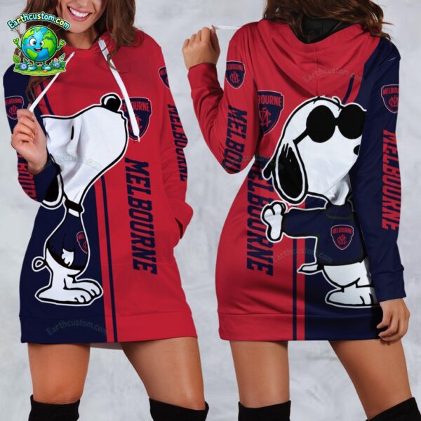 AFL Melbourne Demons Snoopy Peanuts Hoodie Dress