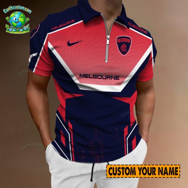 AFL Melbourne Demons Zipper Polo For Men