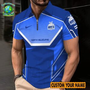 AFL North Melbourne Kangaroos Zipper Polo For Men