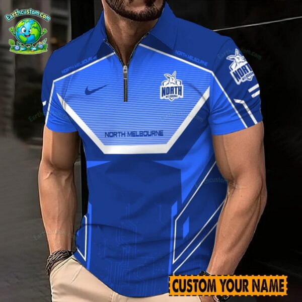 AFL North Melbourne Kangaroos Zipper Polo For Men