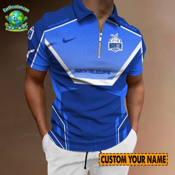 AFL North Melbourne Kangaroos Zipper Polo For Men