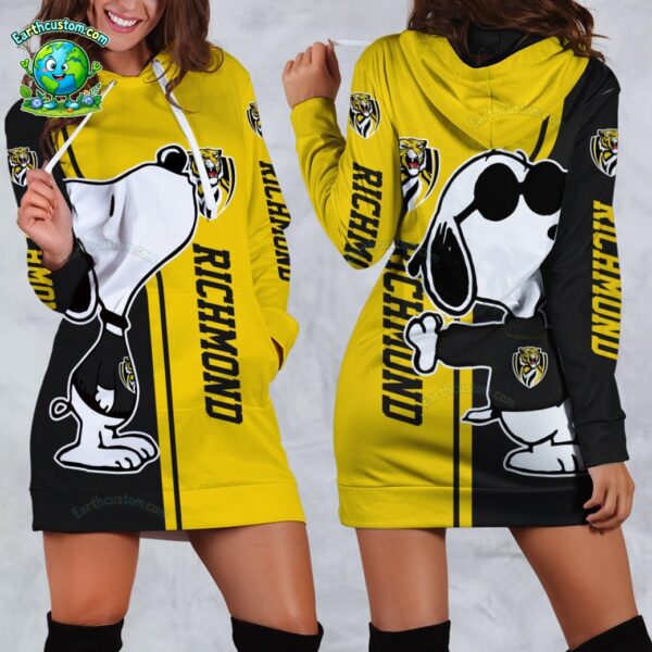 AFL Richmond Tigers Snoopy Peanuts Hoodie Dress