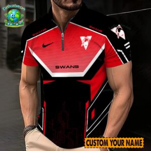 AFL Sydney Swans Zipper Polo For Men