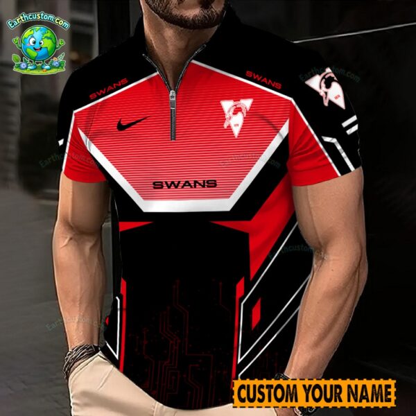 AFL Sydney Swans Zipper Polo For Men