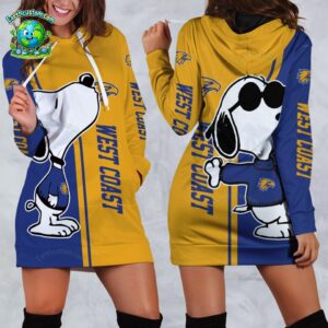 AFL West Coast Eagles Snoopy Peanuts Hoodie Dress