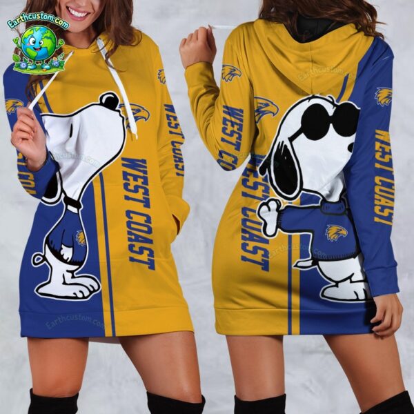 AFL West Coast Eagles Snoopy Peanuts Hoodie Dress