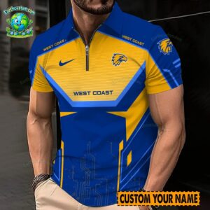 AFL West Coast Eagles Zipper Polo For Men