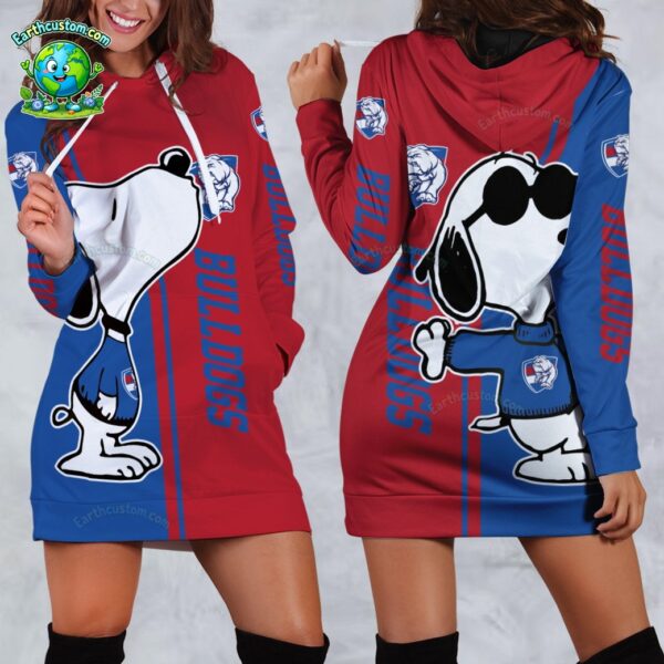 AFL Western Bulldogs Snoopy Peanuts Hoodie Dress