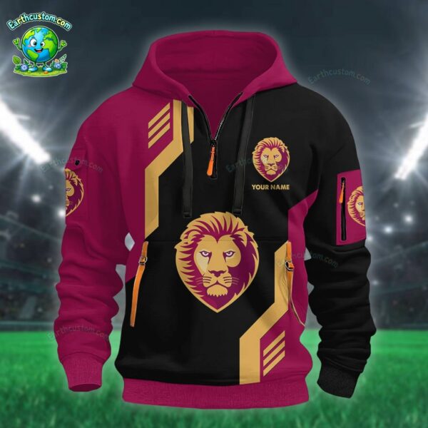 AFL Brisbane Lions Heavy Half Zip Hoodie