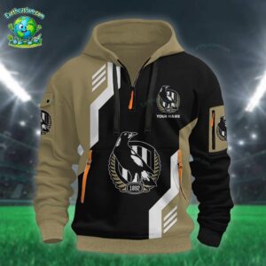 AFL Collingwood Magpies Heavy Half Zip Hoodie