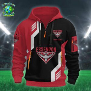 AFL Essendon Bombers Heavy Half Zip Hoodie