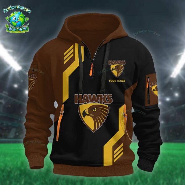 AFL Hawthorn Hawks Heavy Half Zip Hoodie