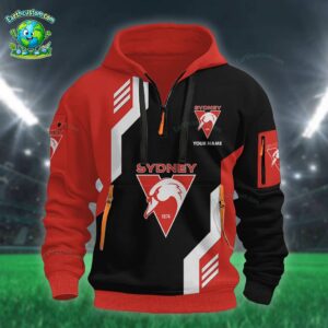 AFL Sydney Swans Heavy Half Zip Hoodie