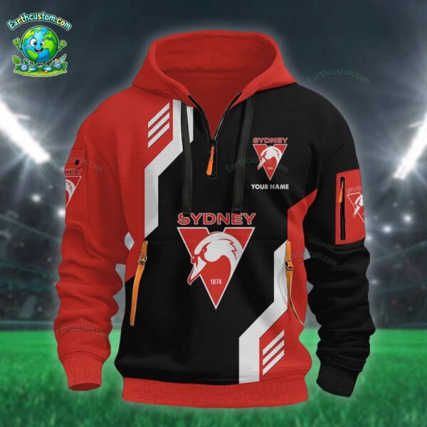 AFL Sydney Swans Heavy Half Zip Hoodie
